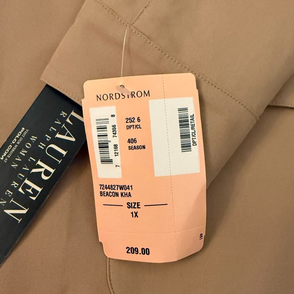 Lauren Ralph Lauren Woman Beige Lightweight Button Front Jacket Size 1X - Picture 10 of 12